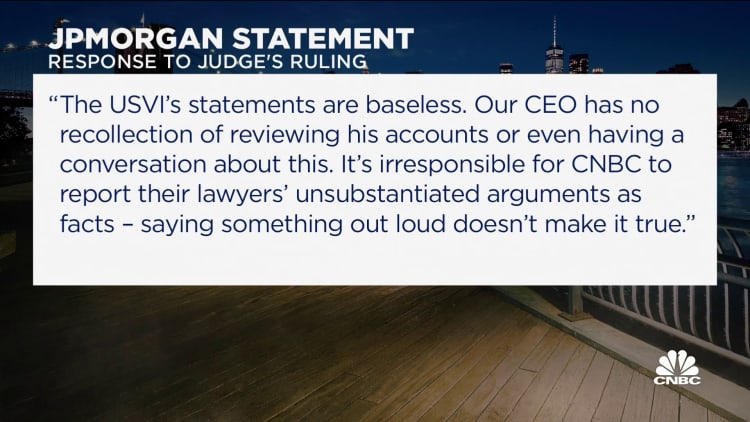 JPMorgan responds to ruling that Epstein cases against it can go forward