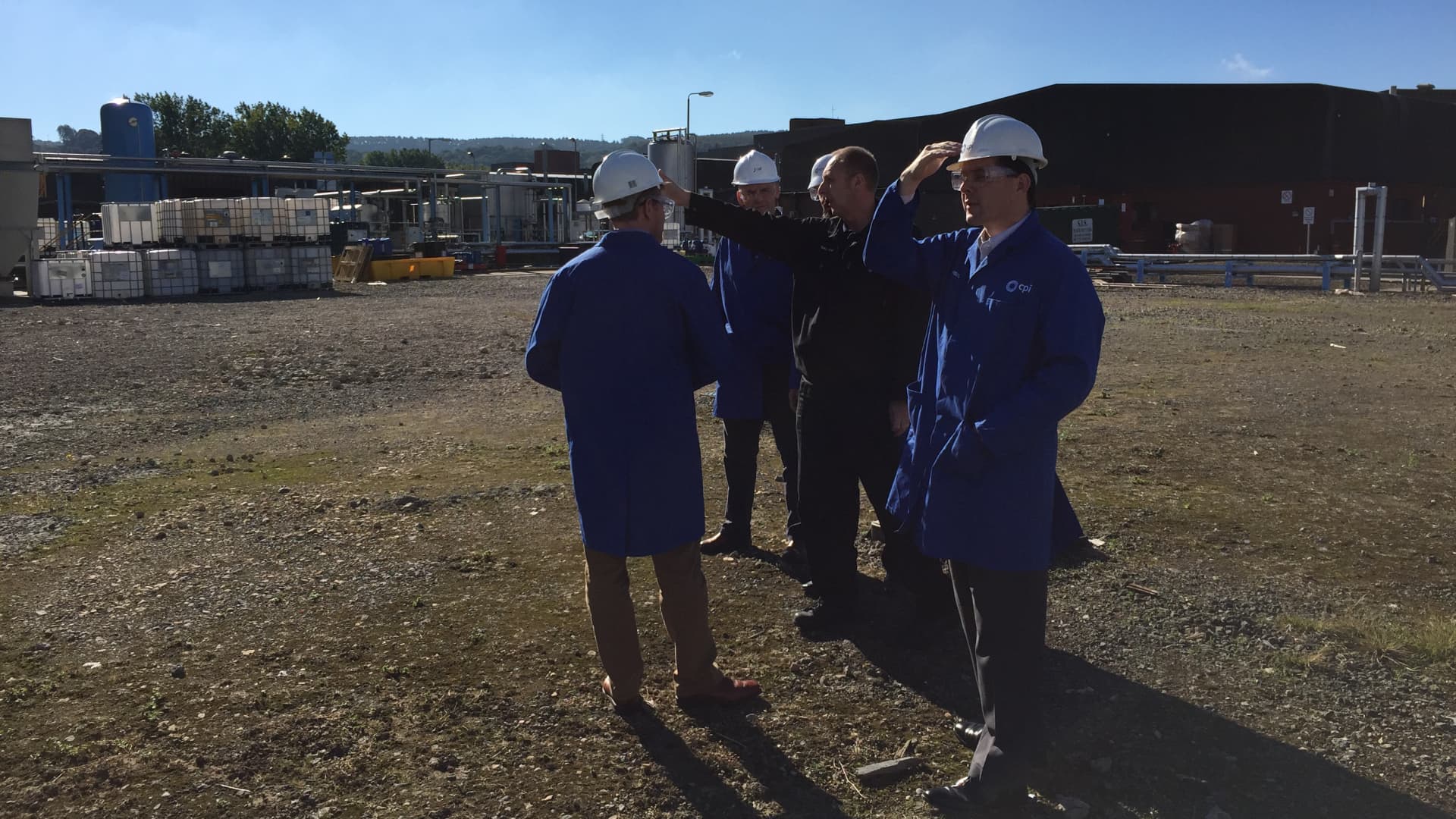 Josh Silverman and the engineering team at the construction site for the first methane-fed pilot plant based on Calysta technology in 2015.