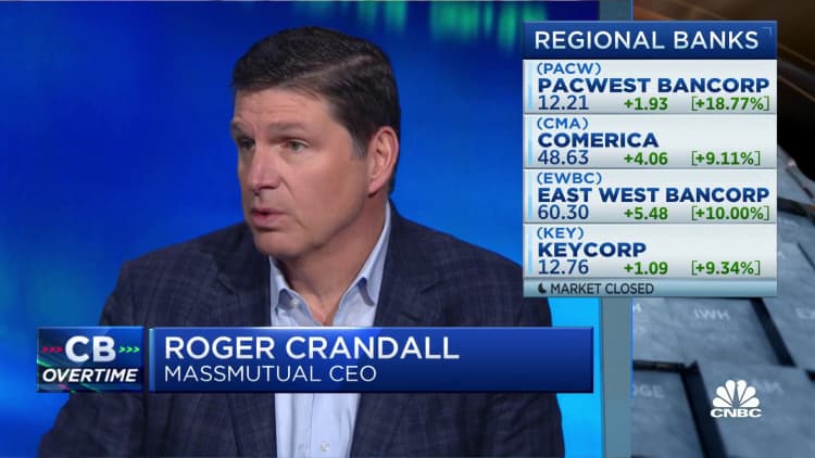 MassMutual CEO Roger Crandall says recession likelihood is low, since employment is too high