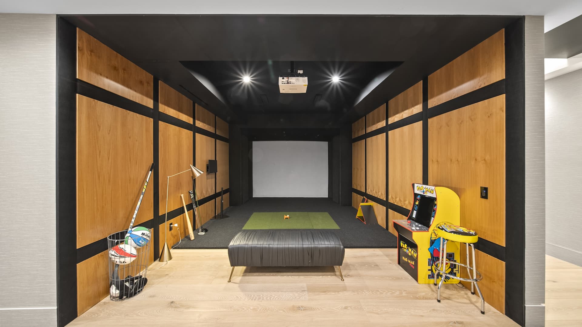 The Star Resort's sport simulation room offers virtual golf, hockey and soccer.