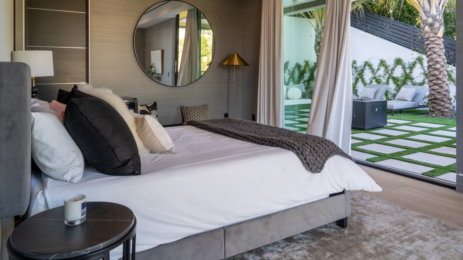 One of the residence's seven ensuite bedrooms with a private terrace.