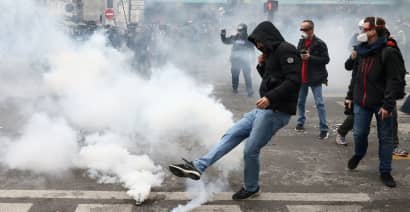 In pictures: Angry protests take place across France over pension age rise