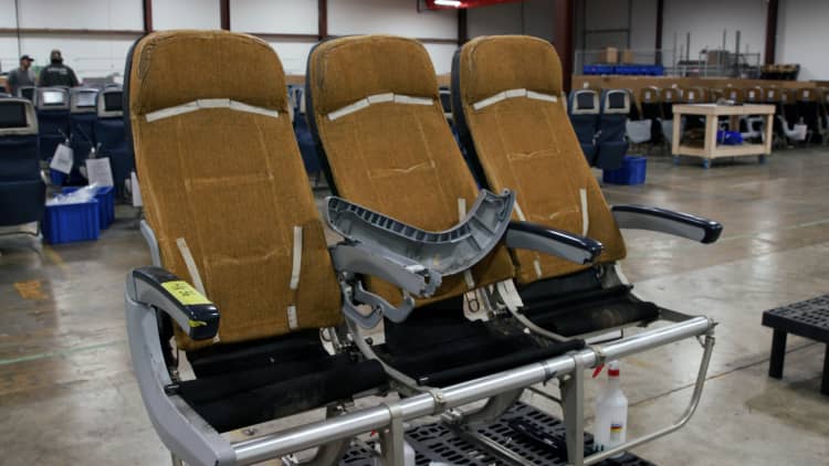 How old airline seats get refurbished