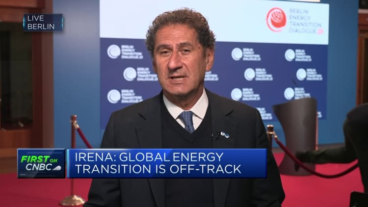 The global energy transition is 'off track,' IRENA chief says