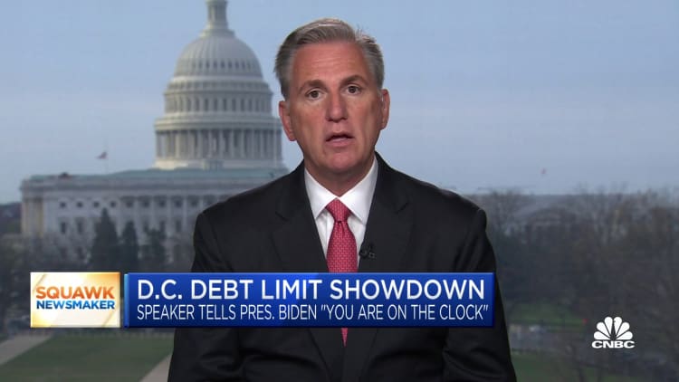 El presidente de la Cámara de Representantes, Kevin McCarthy: Las negociaciones sobre el techo de la deuda no han progresado