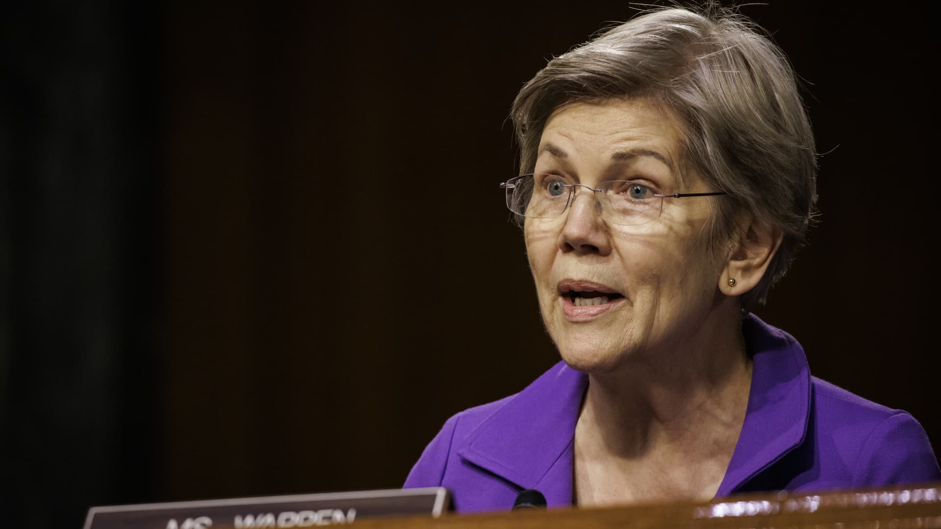 Sen. Elizabeth Warren suggests she would like to make banking tedious once more
