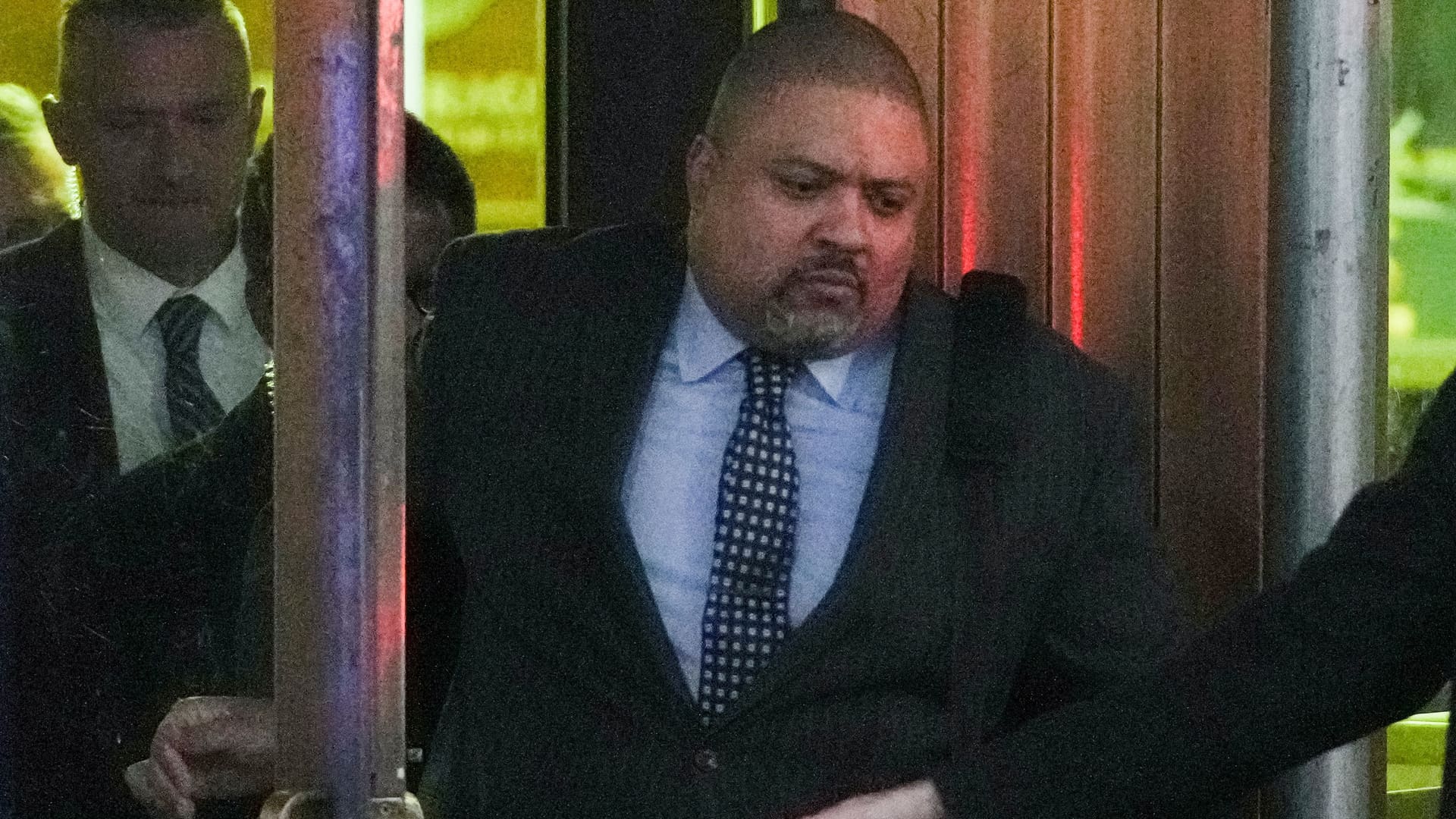 New York District Attorney Alvin Bragg leaves after former U.S. President Donald Trump's indictment by a Manhattan grand jury following a probe into hush money paid to porn star Stormy Daniels, in New York City, U.S., March 30, 2023.  