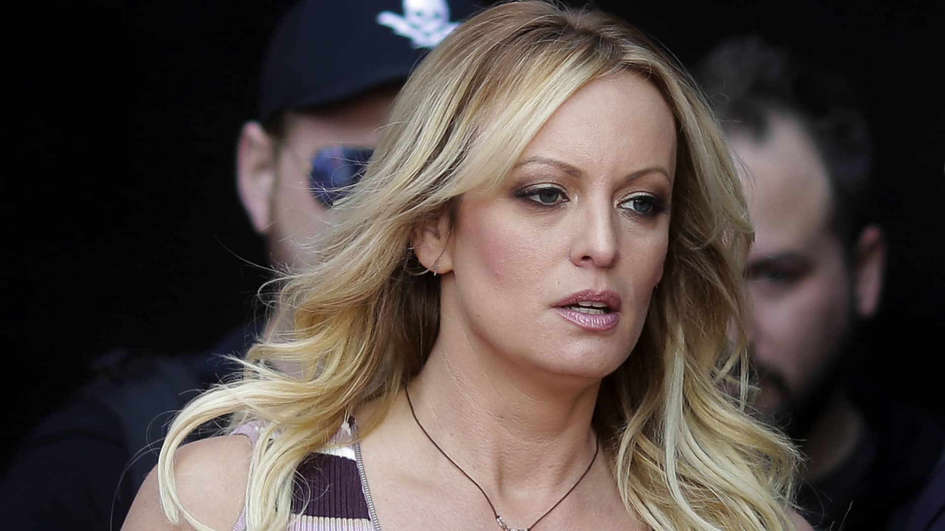 Adult film actress Stormy Daniels arrives for the opening of the adult entertainment fair Venus in Berlin, Oct. 11, 2018.