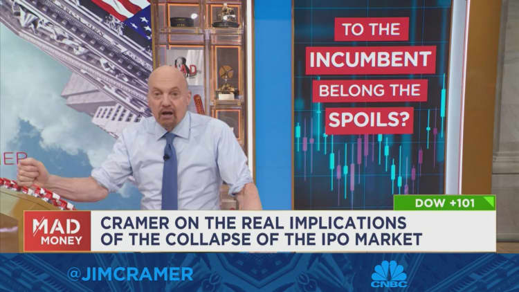 Frozen IPO market points to two positive signs for the stock market, CNBC's Jim Cramer says