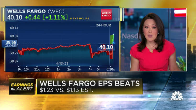 Wells Fargo shares rise after bank tops Wall Street in first-quarter profit, revenue