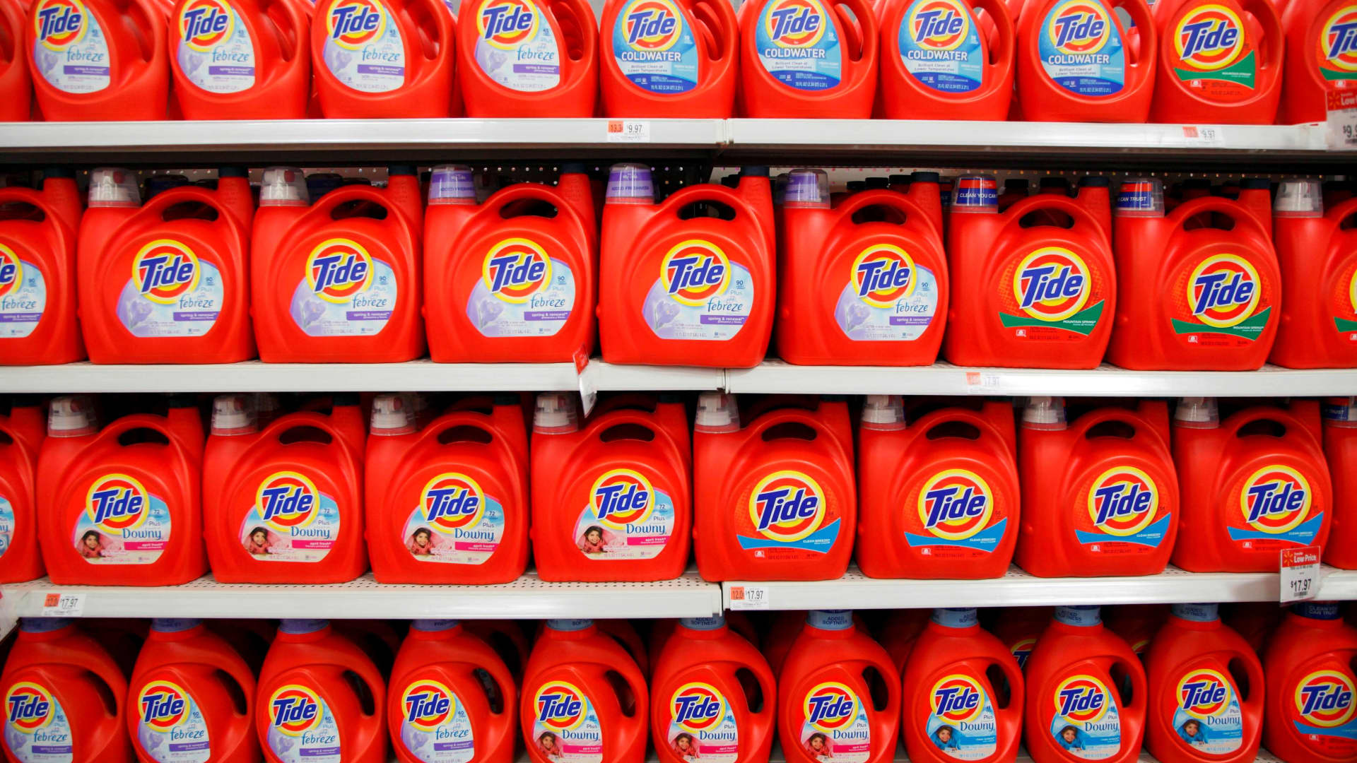 Procter & Gamble's Tide detergent can be seen on display at a new Wal-Mart store in Chicago January 24, 2012. 