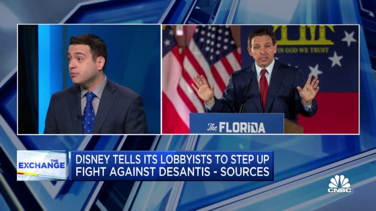 Disney tells its lobbyists to step up the fight against Florida Governor Ron DeSantis