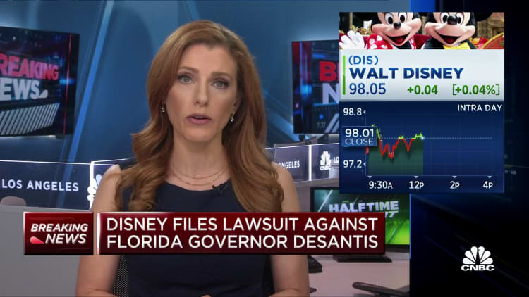 Disney sues Florida Gov. Ron DeSantis, saying political efforts hurt business interests