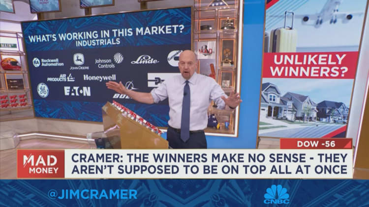 Jim Cramer breaks down what stocks and sectors are climbing in this market