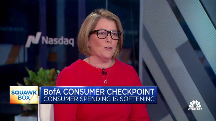 Consumer spending is cooling off, according to a BofA Institute report
