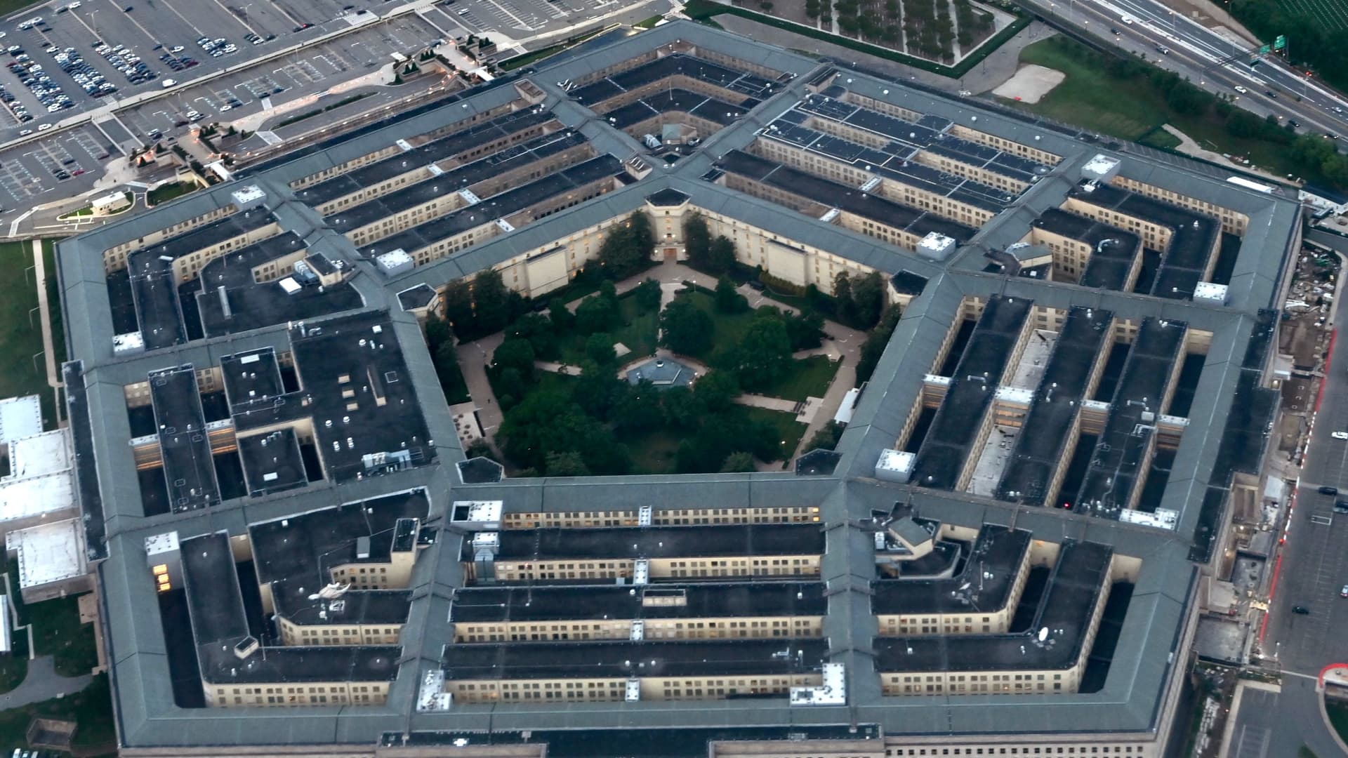 The Pentagon in Washington, DC, on Mya 10, 2023, in an aerial view.