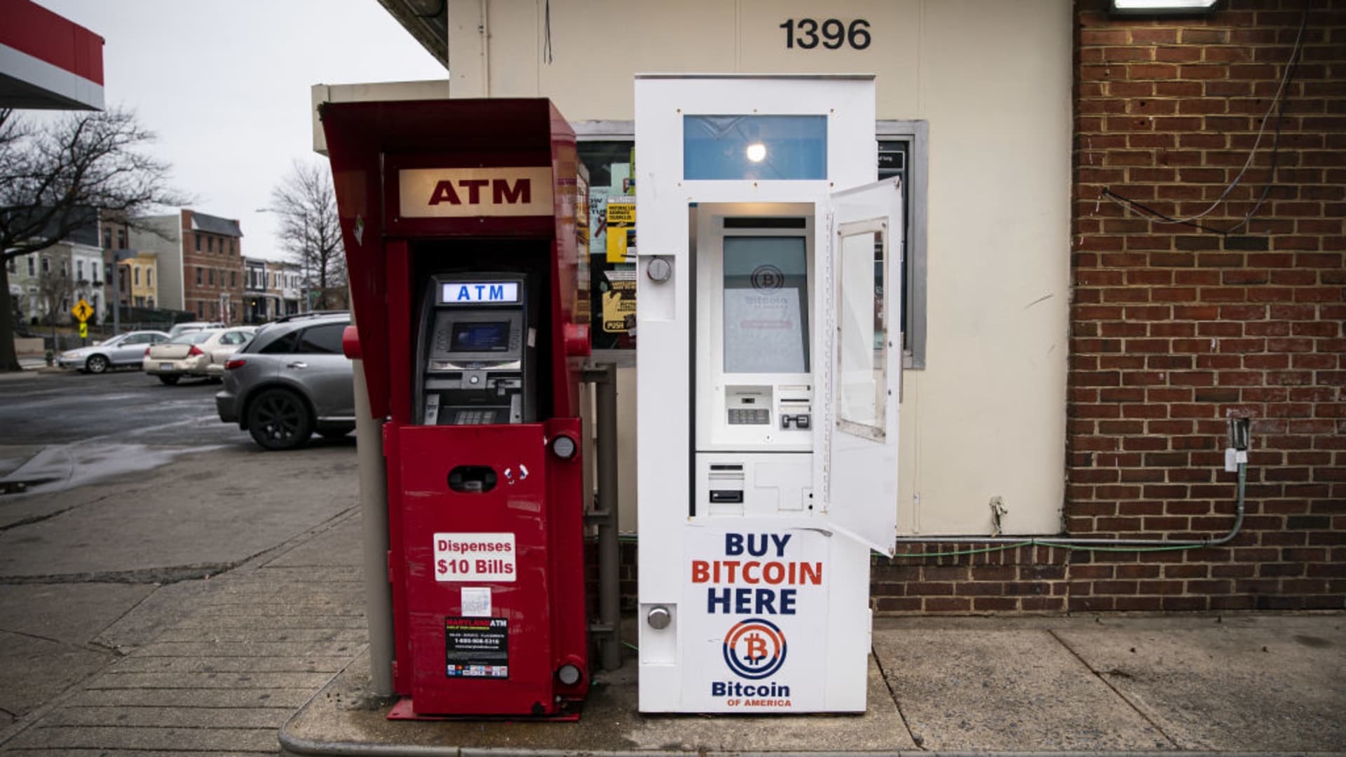 A Bitcoin automated teller machine (ATM) at a gas station in Washington, DC, on Jan. 19, 2023.