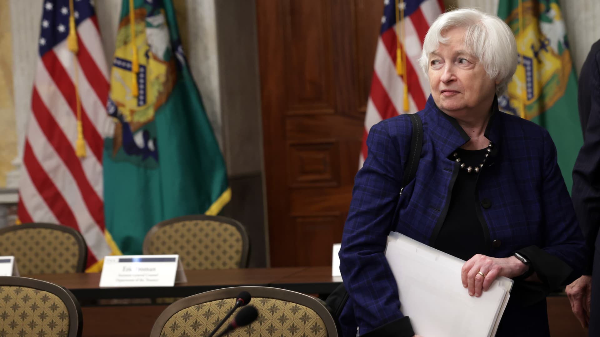 U.S. Treasury Secretary Janet Yellen on April 21, 2023 in Washington.