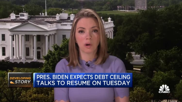 Pres. Biden expects debt ceiling talks to resume on Tuesday