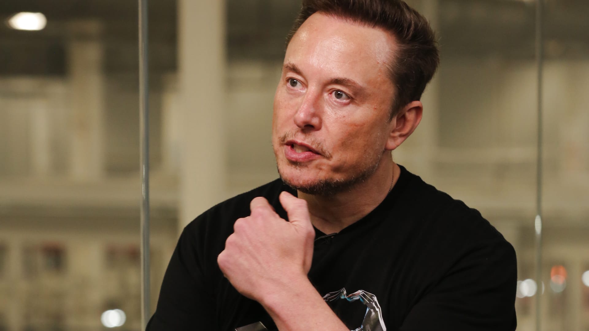 Elon Musk, CEO of Tesla, speaks with CNBC on May 16, 2023.