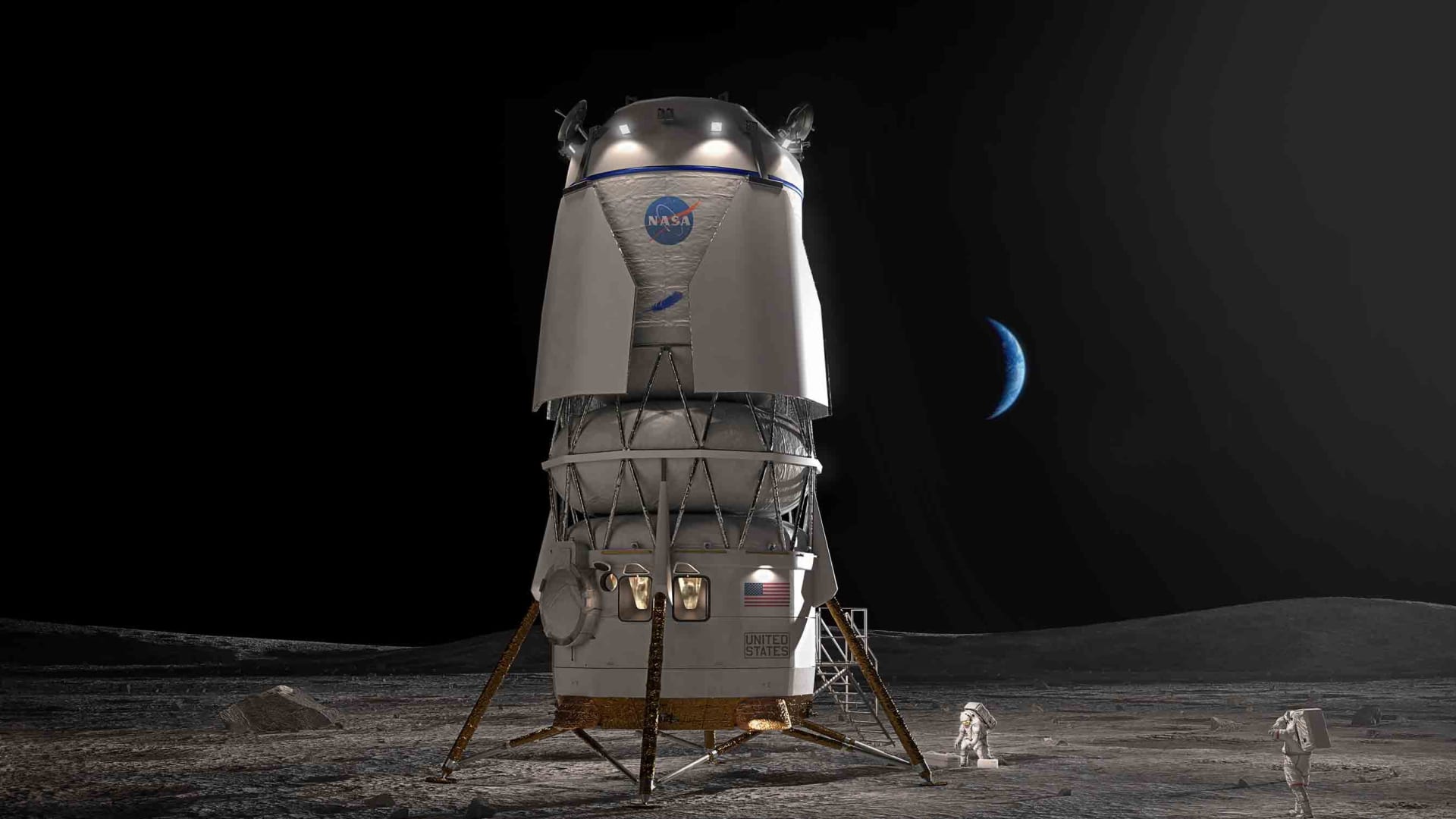 An artist's rendering of the lunar lander.