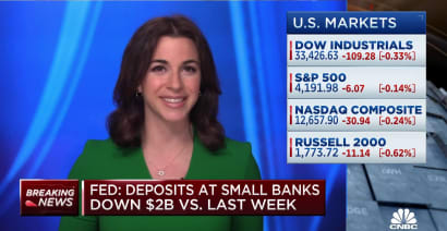 Fed deposit data shows deposits at small banks down $2 billion compared to last week