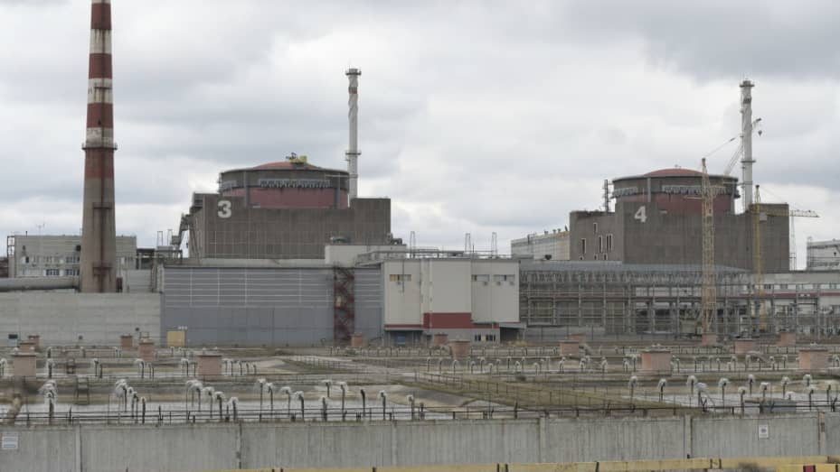 Ukraine's Zaporizhzhya Nuclear Power Plant (ZNPP) in Russian-controlled Energodar, on March 29, 2023.