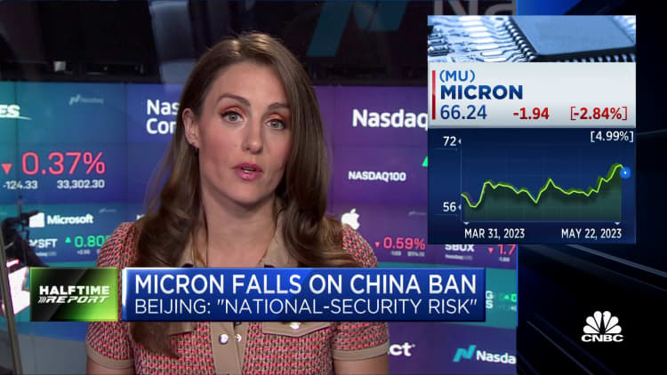 Micron shares dip following chip ban from China over 'national security risks'