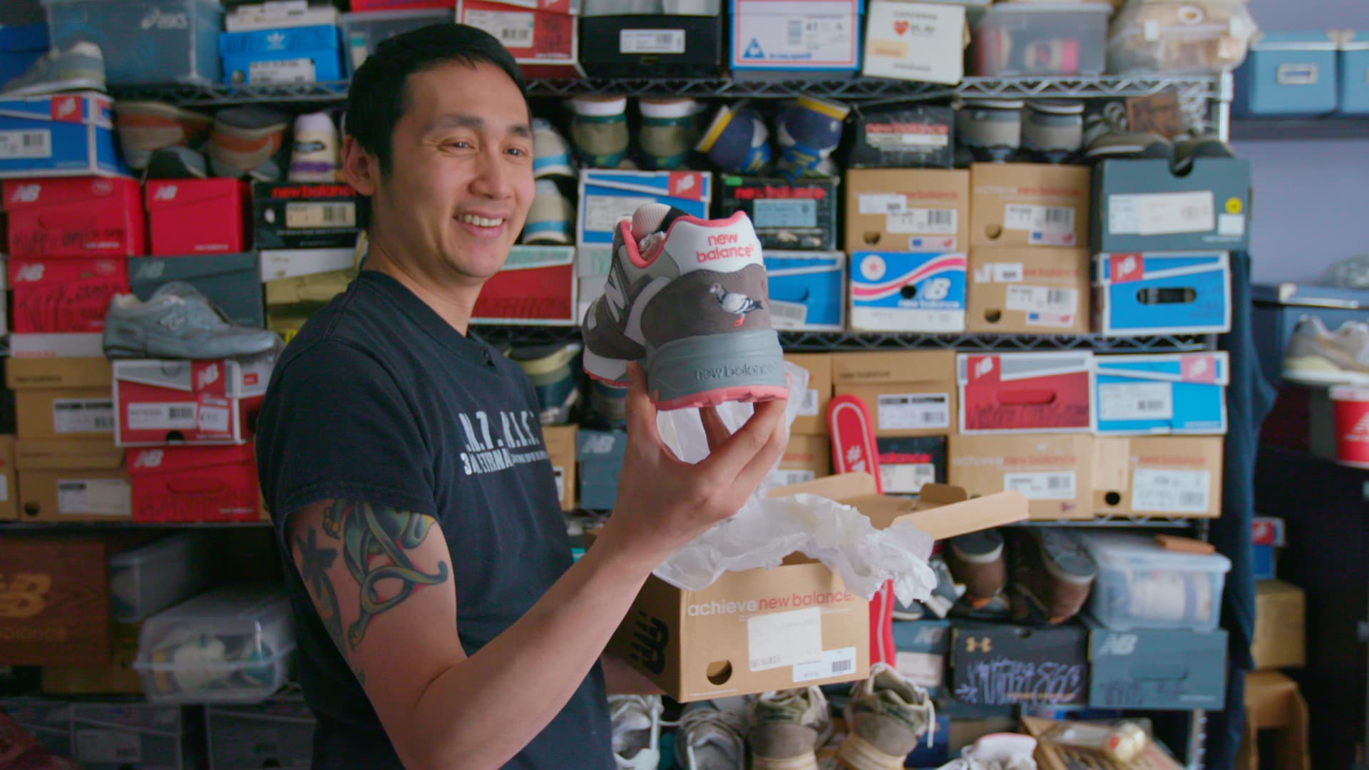 Richie Roxas purchased his first pair of New Balance sneakers in 1994. He's been collecting the brand's shoes and memorabilia ever since.