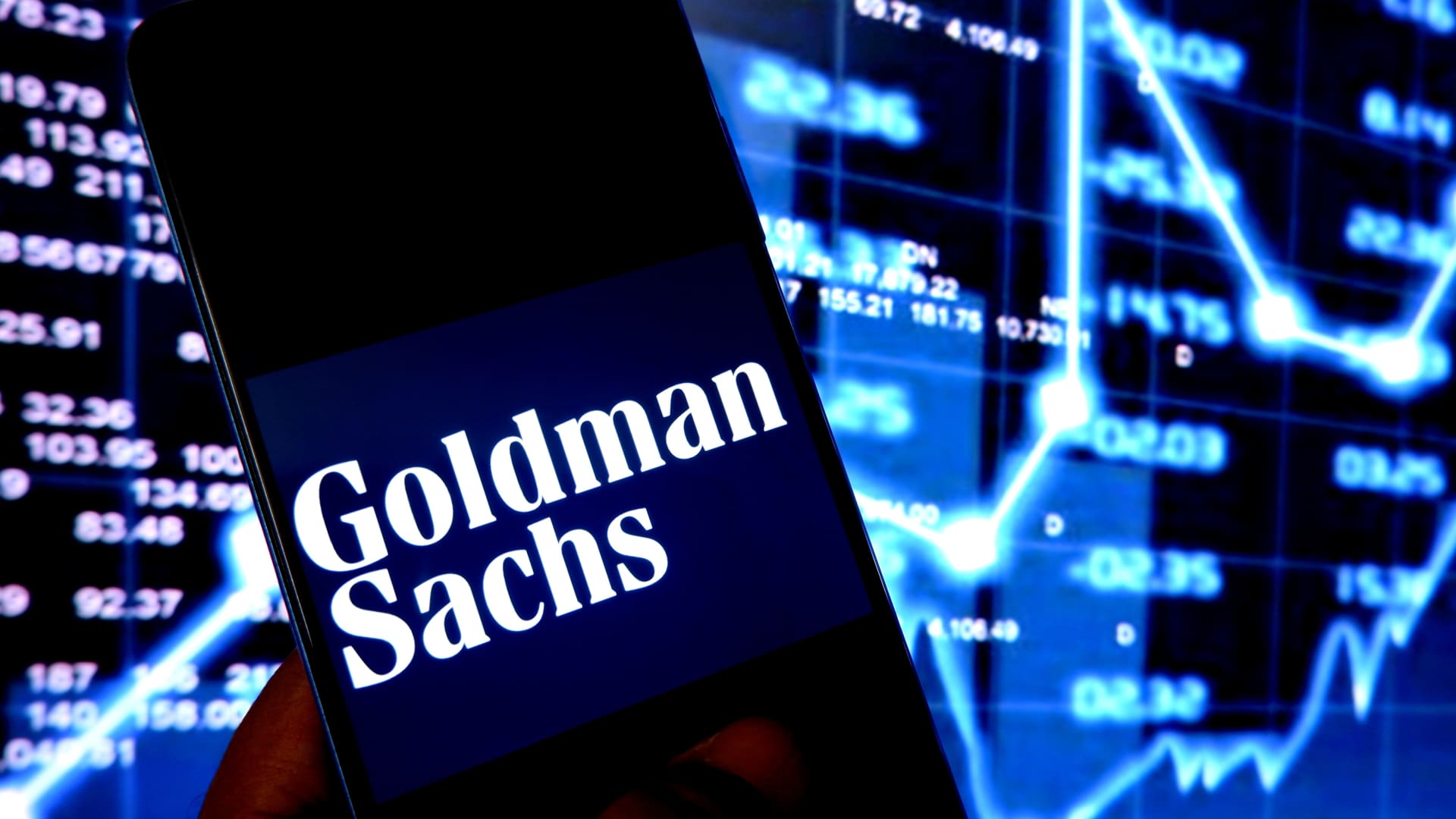 In this photo illustration a Goldman Sachs logo seen displayed on an android mobile smartphone.
