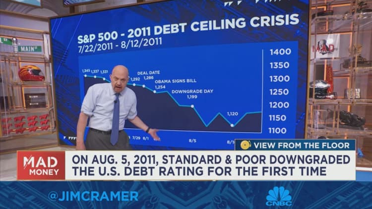 Jim Cramer revists the S&P 500 in 2011 as the deadline for a debt ceiling decision draws closer