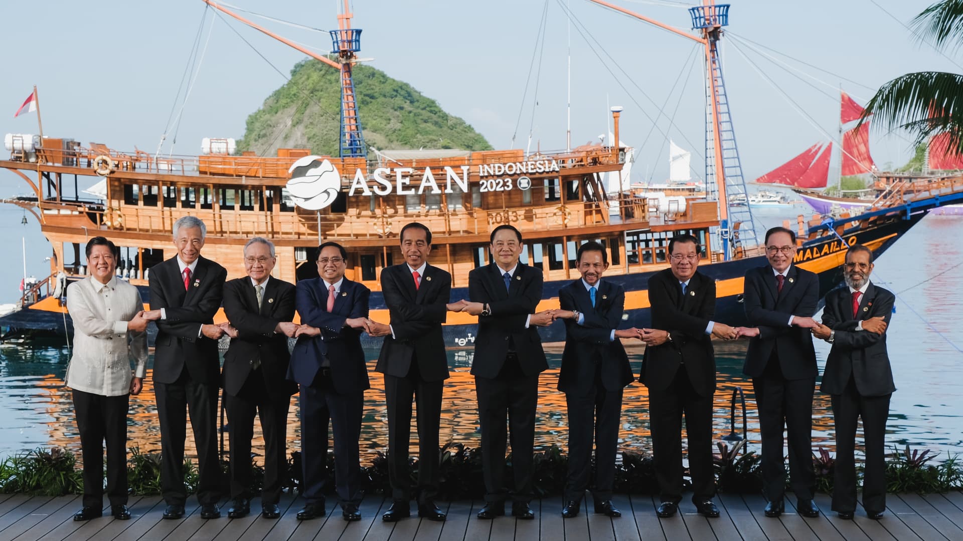 Leaders of the Association of Southeast Asian nations meeting at the 42nd ASEAN Summit in Labuan Bajo, in East Nusa Tenggara province, Indonesia on May 10, 2023.