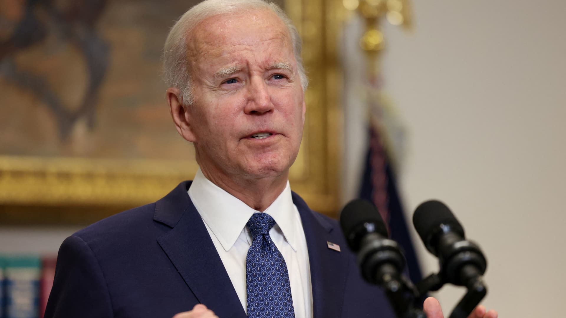 U.S. President Joe Biden speaks on his deal with House Speaker Kevin McCarthy (R-CA) to raise the United States' debt ceiling at the White House in Washington, May 28, 2023.