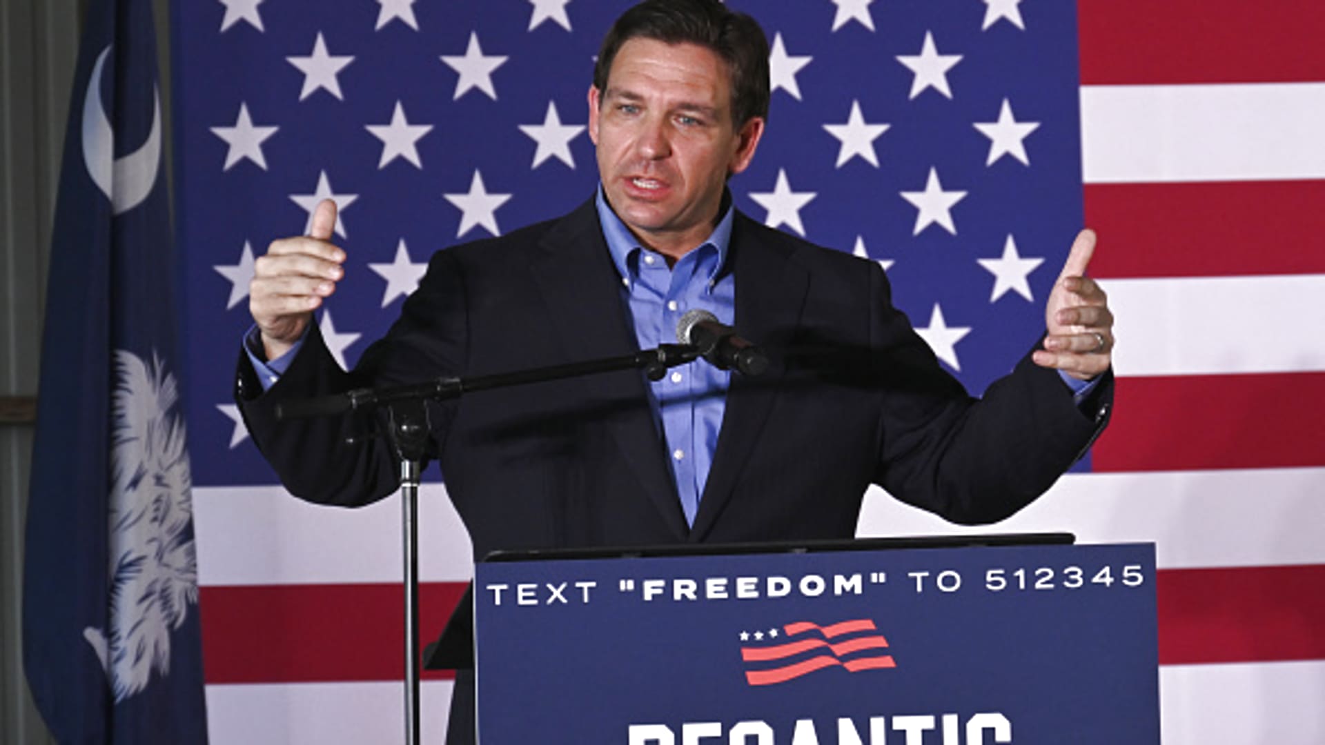 Fireside chat with Gov. Ron DeSantis and First Lady Casey DeSantis as part of the Our Great American Comeback campaign event in Lexington, SC, on June 02, 2023.