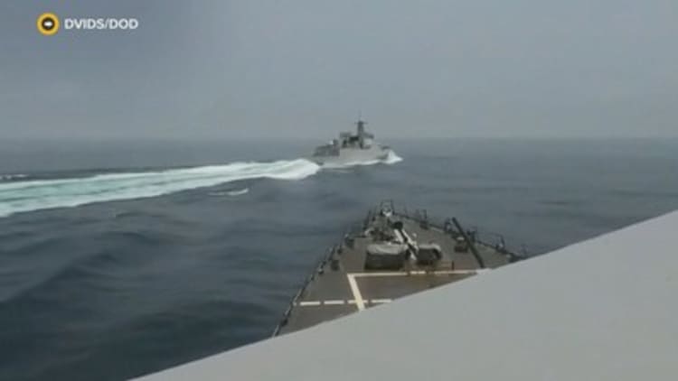 U.S. destroyer has close call with Chinese warship in the South China Sea