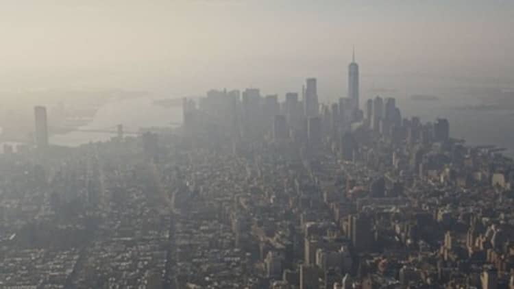 NYC air quality: Photos from sky over Yankee Stadium