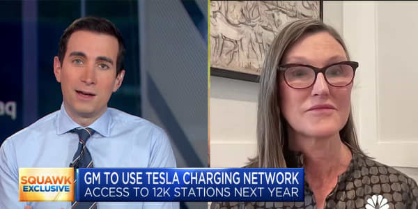 Ark Invest's Cathie Wood on GM-Tesla partnership: Will help Tesla roll out more charging stations