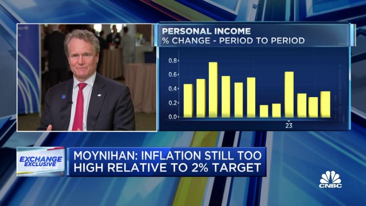 El CEO de Bank of America, Brian Moynihan: La inflación sigue siendo demasiado alta en relación con el objetivo del 2% de la Fed