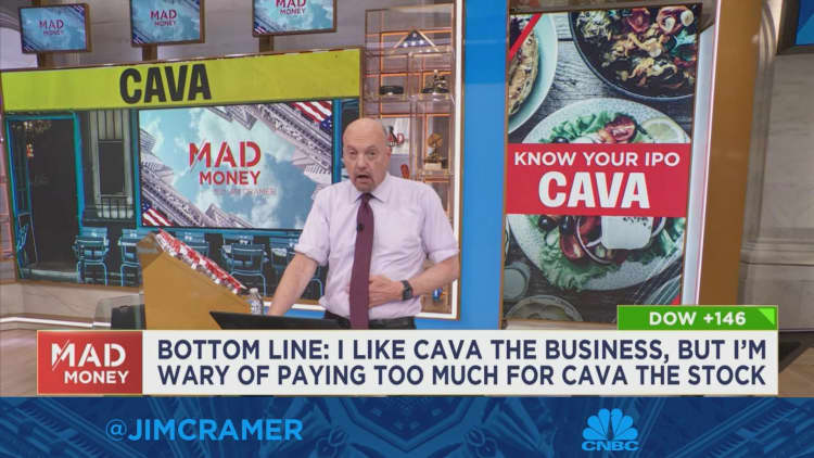 'I expect Cava to roar' on IPO, says Jim Cramer