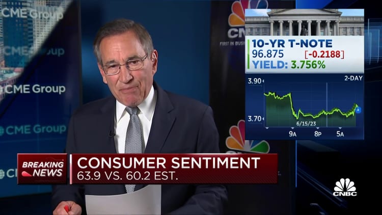 Consumer sentiment comes in higher than expected in June