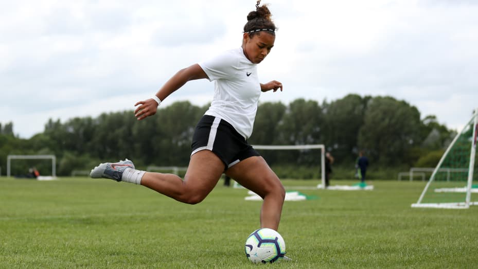 A June 2019 Nike event in London when it took over iconic recreational sports park Hackney Marshes for a football festival to celebrate the women’s game, hosting more than 1,000 women and girls, with 79 teams taking part in the tournament, across different age groups.