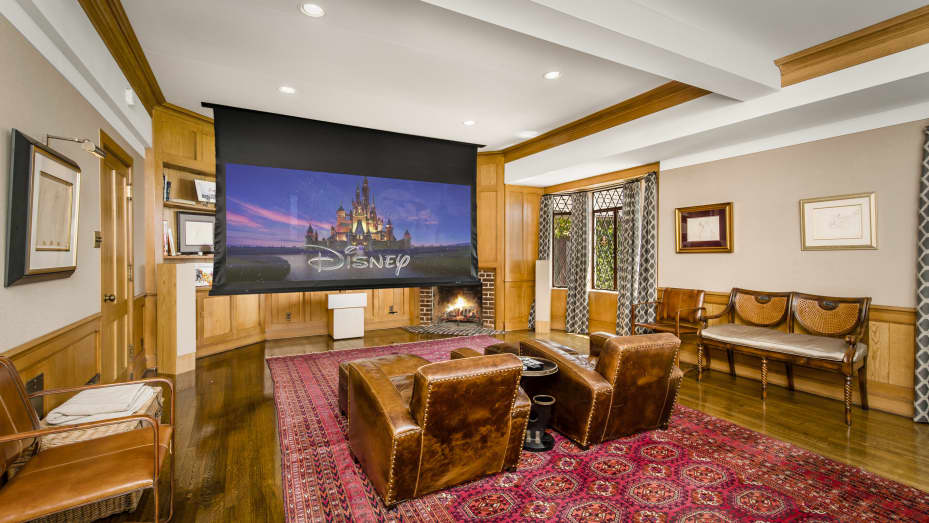 The home theater in Walt Disney's "Storybook Mansion."