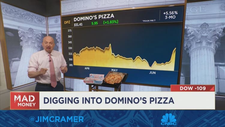 If Domino's can improve its digital ordering sales should improve, says Jim Cramer