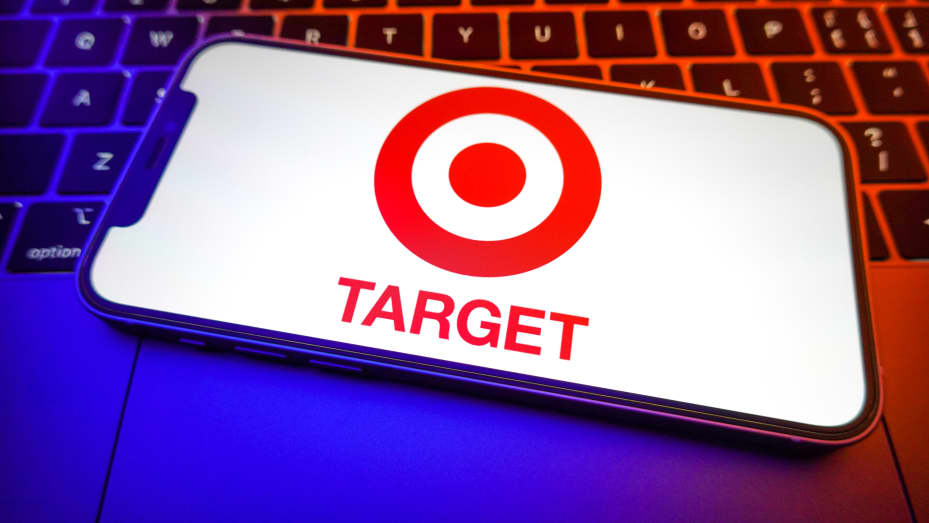 In this photo illustration, a Target logo is displayed on the screen of a smartphone.