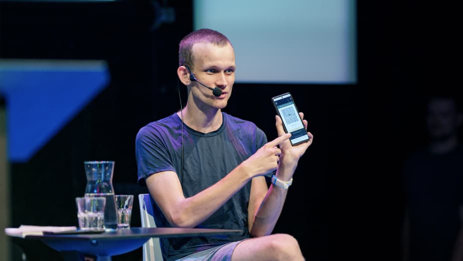 Ethereum co-founder Vitalik Buterin speaks at ETHPrague 2023, an international conference drawing crypto developers from around the world.