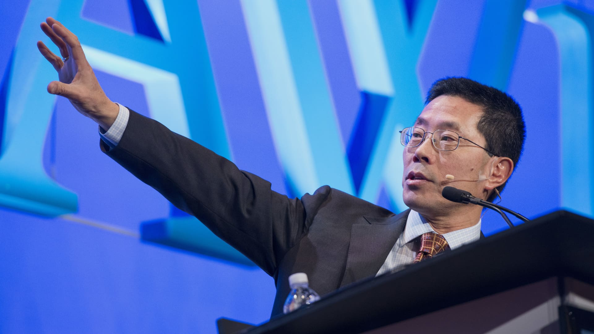 Yet-Ming Chiang, professor of materials science and engineering at Massachusetts Institute of Technology, speaks during the 2016 IHS CERAWeek conference in Houston, Texas, Feb. 26, 2016.