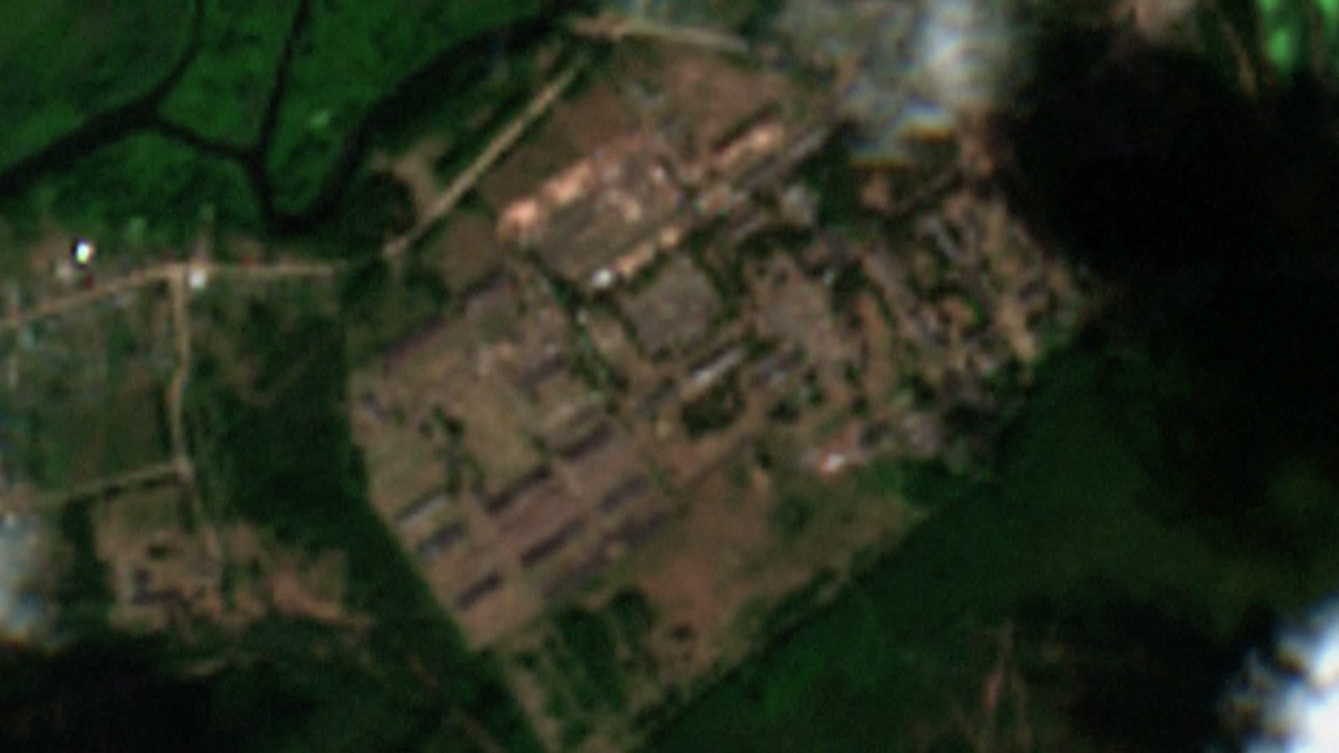 Satellite images appearing to show new facilities set up in recent days at a vacant military base southeast of the Belarus capital Minsk.