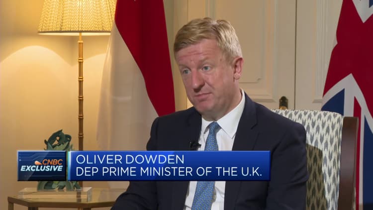 Het VK wil een sterke stem zijn voor vrijhandel, zegt vice-premier Dowden
