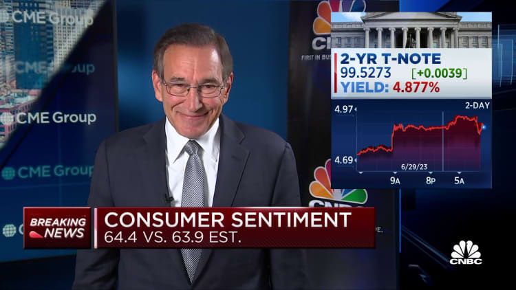 Final read on June consumer sentiment revised to 64.4 for second-best print of '23