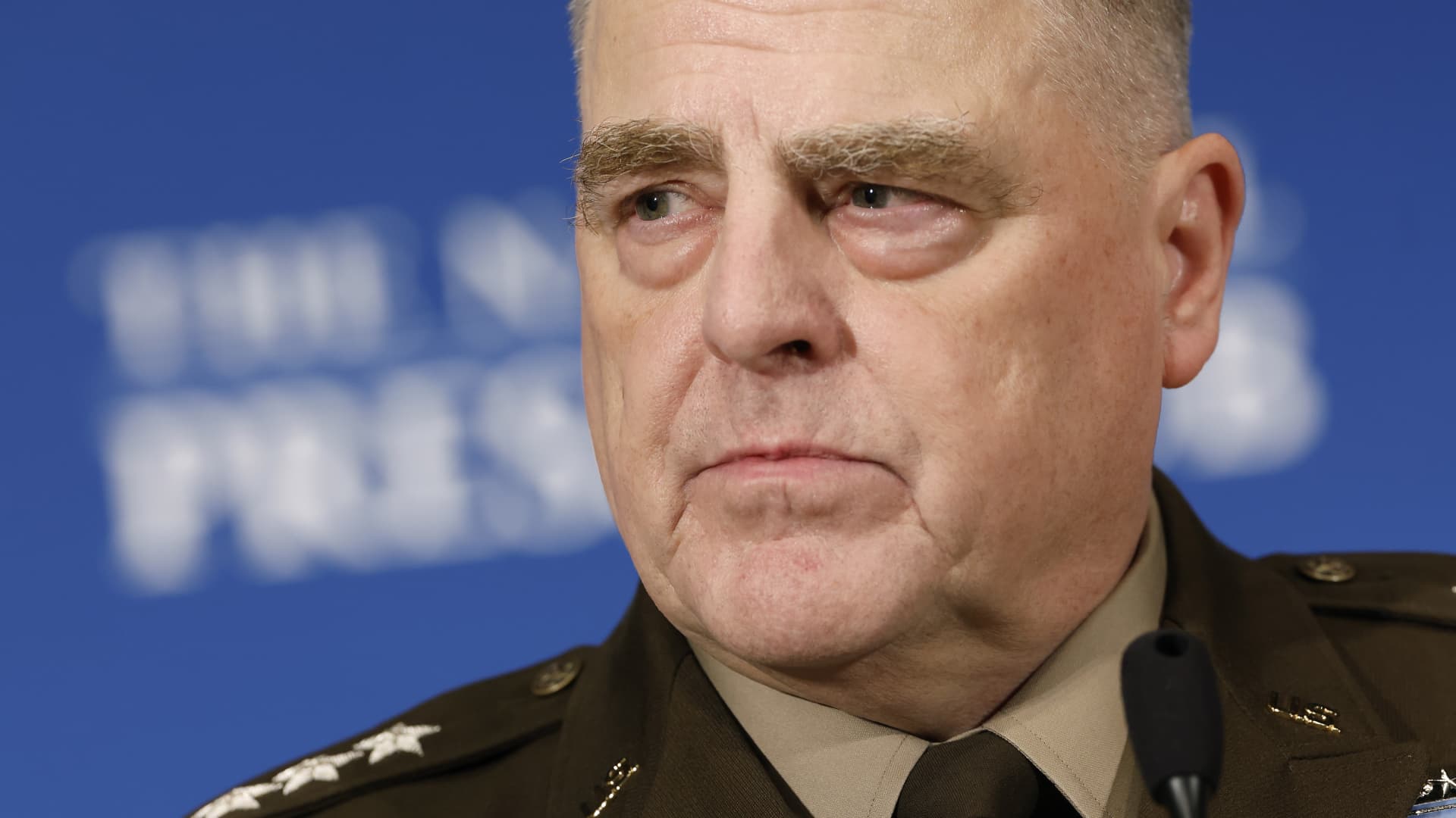 Joint Chiefs of Staff Chairman General Mark Milley speaks during the Headliners Luncheon at the National Press Club on June 30, 2023 in Washington, DC.